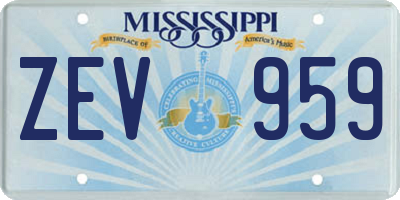MS license plate ZEV959