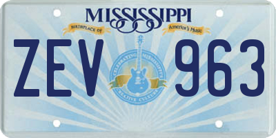 MS license plate ZEV963