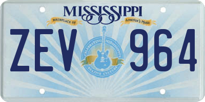 MS license plate ZEV964