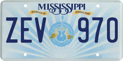 MS license plate ZEV970