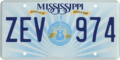 MS license plate ZEV974