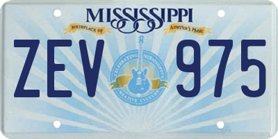 MS license plate ZEV975