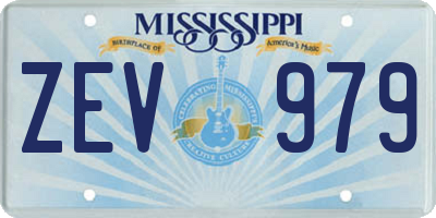 MS license plate ZEV979