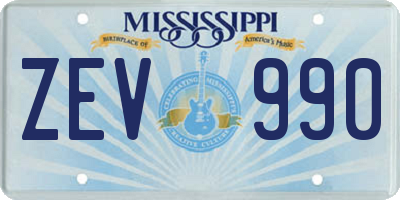 MS license plate ZEV990