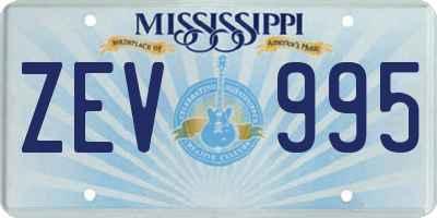 MS license plate ZEV995