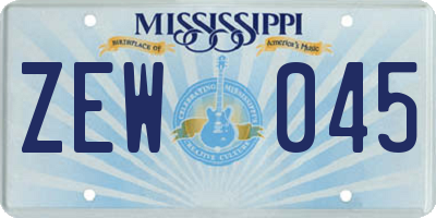 MS license plate ZEW045
