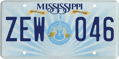 MS license plate ZEW046
