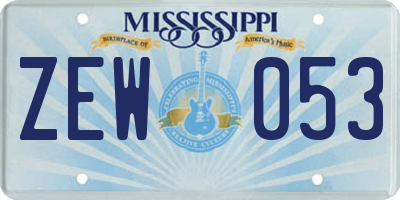 MS license plate ZEW053