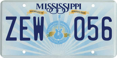 MS license plate ZEW056