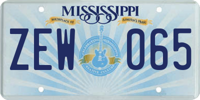 MS license plate ZEW065