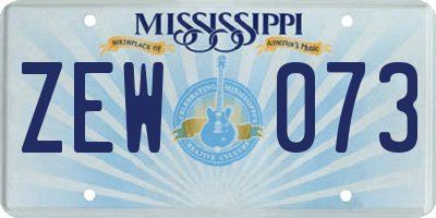 MS license plate ZEW073