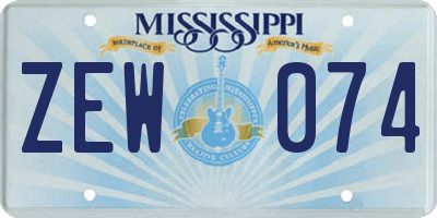 MS license plate ZEW074