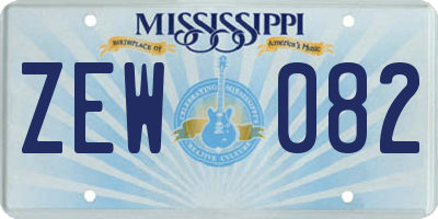MS license plate ZEW082