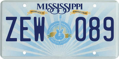 MS license plate ZEW089