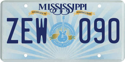 MS license plate ZEW090