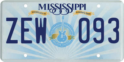 MS license plate ZEW093