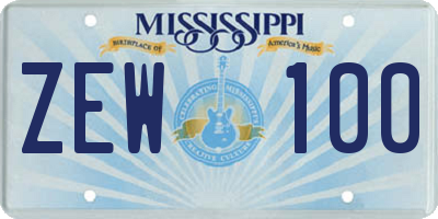 MS license plate ZEW100
