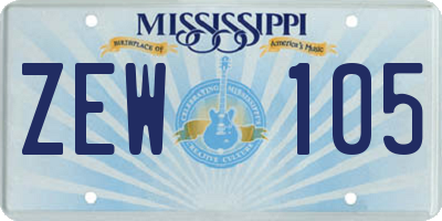 MS license plate ZEW105