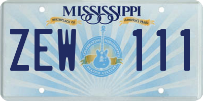 MS license plate ZEW111