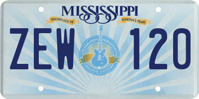 MS license plate ZEW120