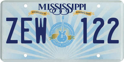 MS license plate ZEW122