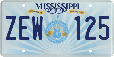 MS license plate ZEW125