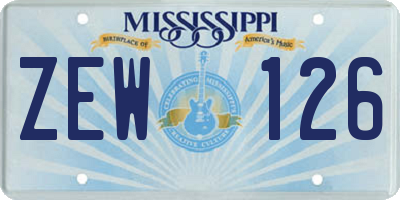 MS license plate ZEW126