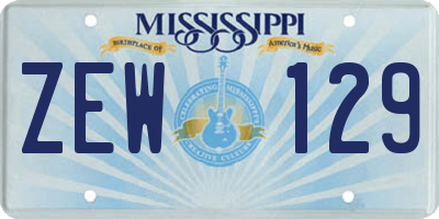 MS license plate ZEW129