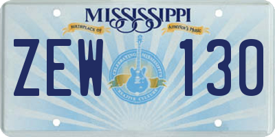 MS license plate ZEW130