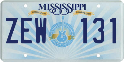 MS license plate ZEW131