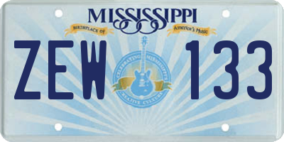 MS license plate ZEW133