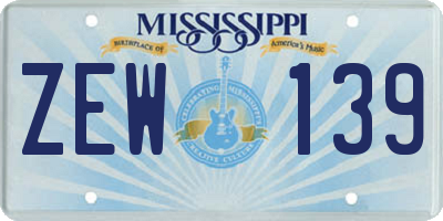 MS license plate ZEW139