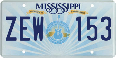 MS license plate ZEW153