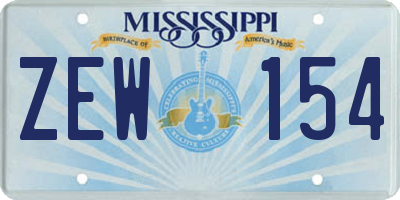 MS license plate ZEW154