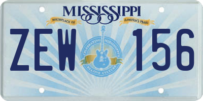 MS license plate ZEW156