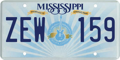 MS license plate ZEW159