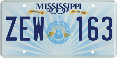 MS license plate ZEW163