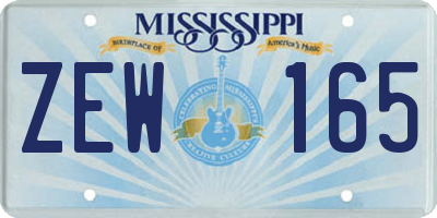 MS license plate ZEW165