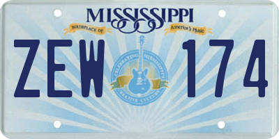 MS license plate ZEW174