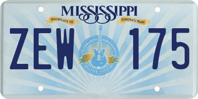 MS license plate ZEW175