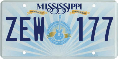 MS license plate ZEW177