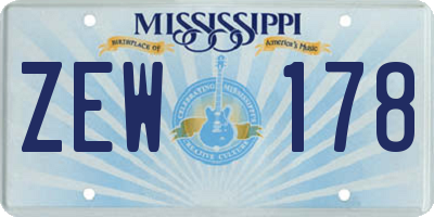 MS license plate ZEW178