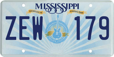 MS license plate ZEW179