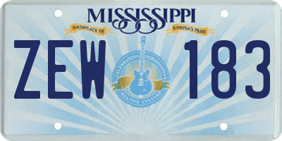 MS license plate ZEW183