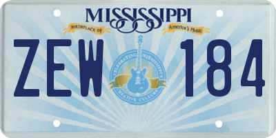 MS license plate ZEW184