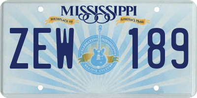 MS license plate ZEW189