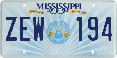 MS license plate ZEW194