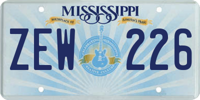 MS license plate ZEW226