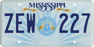 MS license plate ZEW227