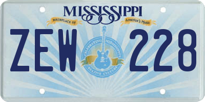MS license plate ZEW228